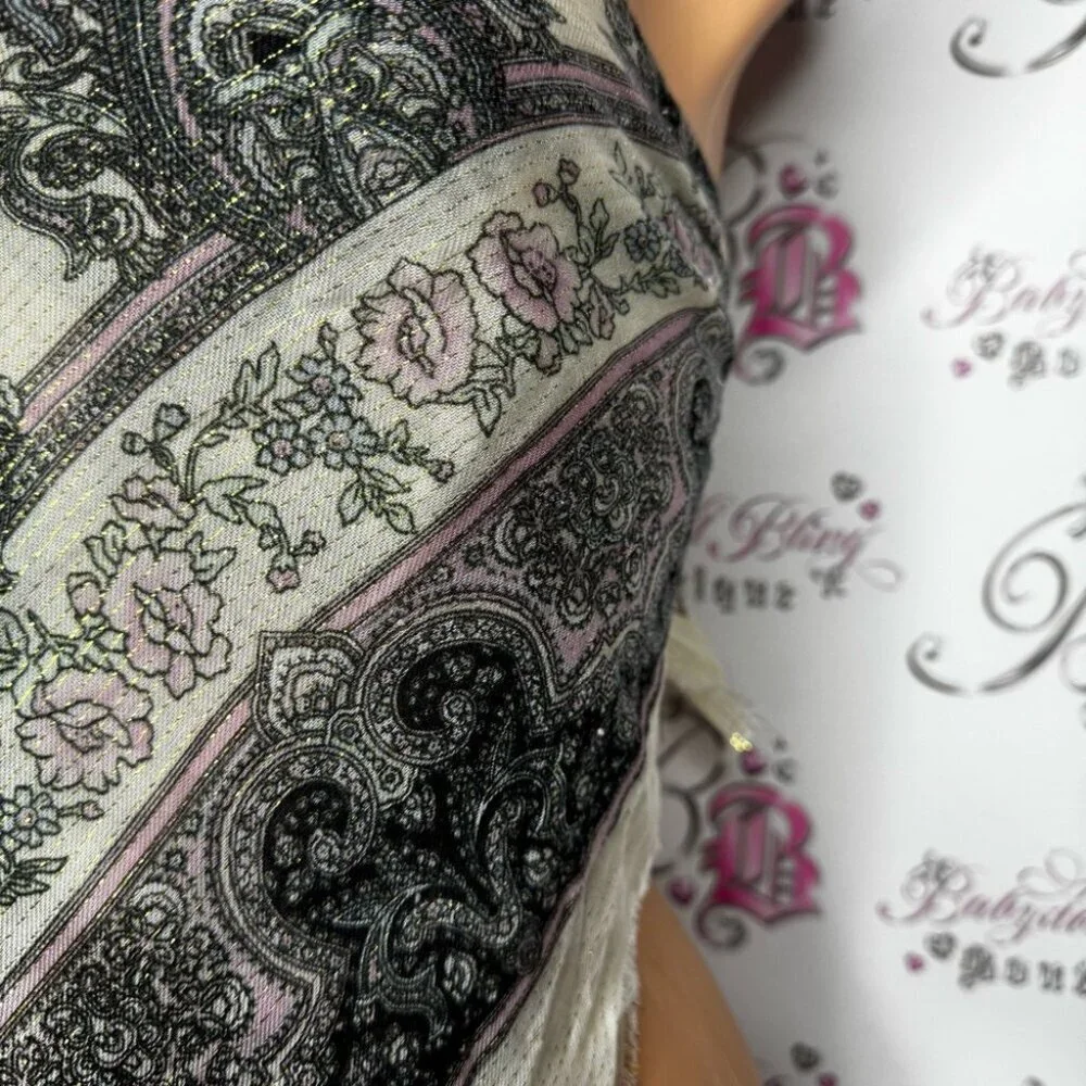 Scarf square shimmer sparkly gold pink purple black Elegant Paisley Print Scarf